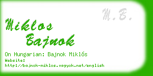 miklos bajnok business card